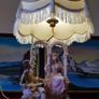 Capodimonte Italian Figurine Signed Large Table Lamp With Silky White Shade 27 Inches Tall Image 3