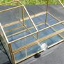 Vintage Gold clear glass large storage jewelers makeup box 7,2" x 4,4" H-3" Image 7