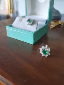 Emerald and Diamond Earrings