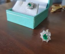 Emerald and Diamond Earrings