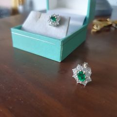 Emerald and Diamond Earrings