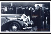 2002 Alderney Golden Jubilee Queen Elizabeth and Prince Philip arriving at London Airport, February 1952 Commemorative Stamp Miniature Sheet Mint Never Hinged (MNH)