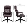 Vinsetto 6 Points Vibration Massage Executive Office Chair Extra Padded Swivel Ergonomic High Back Desk Chair, Brown Image 2