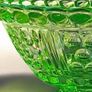 Antique 20th Century Green Uranium Glass Inverted Thistle Bowl UV Reactive  Description Image 2