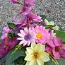 Elegant faux flowers grave arraignments Image 3