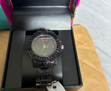 Brand New Ed Hardy "Bling" Crystal Watch  All Black Boxed & Tags