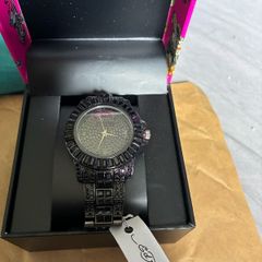 Brand New Ed Hardy "Bling" Crystal Watch  All Black Boxed & Tags