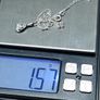 Vintage 9ct White Gold Pear CZ Pendant Necklace Fully Hallmarked Dublin 40cm Image 5