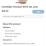 Candlelight Himalayan White Salt Lamp Image 3