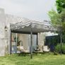 3 x 3 m Garden Pergola with Retractable Roof, Gazebo, Canopy for Shade, UPF30+, Gray Image 2