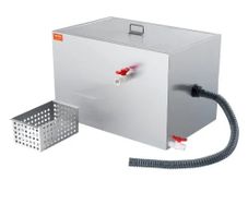 Commercial Grease Trap, 40 LBS Grease Interceptor, Side Inlet Interceptor, Under Sink Stainless Steel Grease Trap, 10 GPM Waste Water