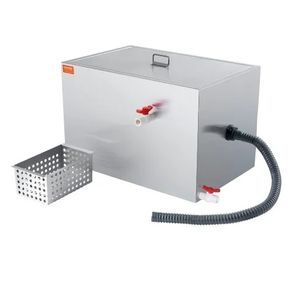 Commercial Grease Trap, 40 LBS Grease Interceptor, Side Inlet Interceptor, Under Sink Stainless Steel Grease Trap, 10 GPM Waste Water