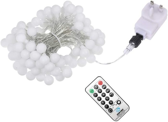Globe String Lights Mains Powered 13M/43ft 100 LED Outdoor Fairy Lights Multi-Color 8 Modes Waterproof with Remote Control for Party Living Room Bedroom Patio Garden (13m 100led Multi-colored Plug in)