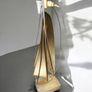 Brass sailing boat on crystal stand signed Image 2