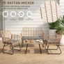 4 Piece PE Rattan Set Garden Balcony Furniture Image 3