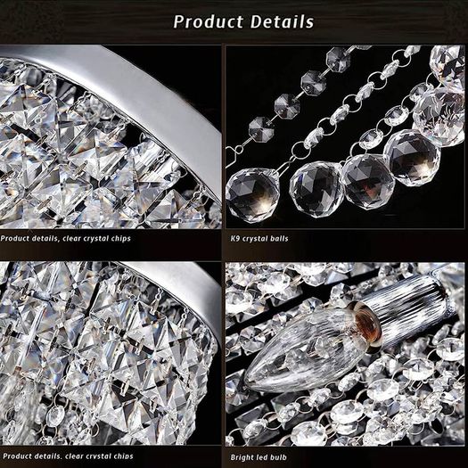 LED Bulb Ceiling Light Pendant Fixture Lighting Crystal Chandelier (FREE SHIPPING)