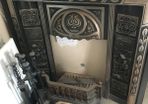 Black Slate Fireplace with Cast Iron Insert