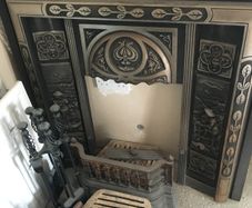 Black Slate Fireplace with Cast Iron Insert