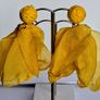 Yellow Raffia Stud Chiffon Petal Tassel Earrings Image 3