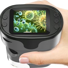 1000X Handheld Digital Microscope for Kids - 4K 2.0" Screen, Rechargeable Mini Labster Portable Pocket Scope, Includes Slides Kit - Science Gadget Edu Gift for Children Ages 4-12 (Grey)