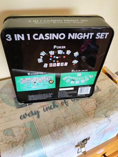 3in1 Casino Night Set Roulette Blackjack Poker Brand New