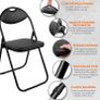 Folding Chair Padded Paris Faux Leather Chair Home Office Dining (FREE POSTAGE) Image 4