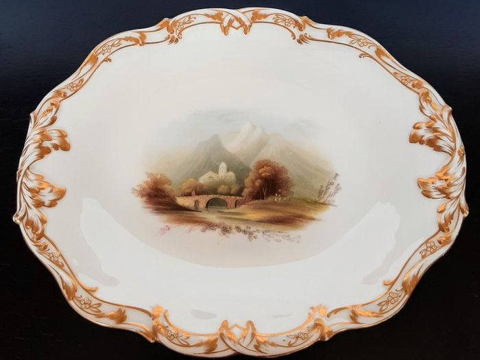 Early English Transferware Porcelain Serving Platter