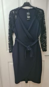 Quiz Faux Wrap Dress Size Uk 20 (nwt)