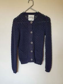 diesel wool blend cardigan size small navy pit to pit 19"