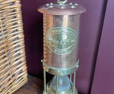 Vintage 1970s Heavy Brass & Copper Miner's Safety Lamp - Cannock Mining (Functional)
