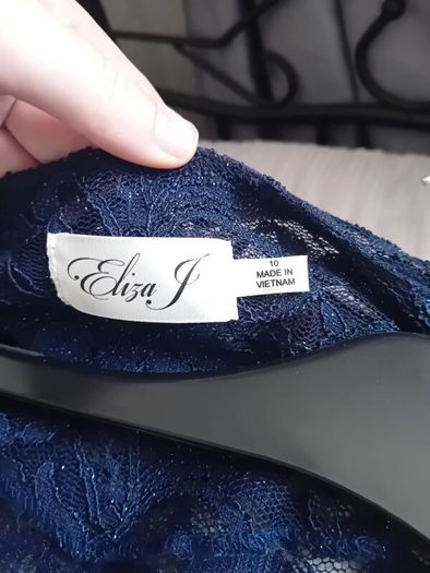 Uk 10 Eliza J 2 piece Navy Midi Dress and Lace Jacket