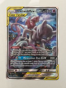 Pokemon Mewtwo and Mew GX card