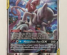 Pokemon Mewtwo and Mew GX card