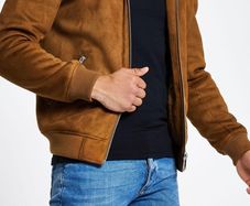 River Island mens faux suede jacket
