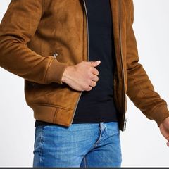 River Island mens faux suede jacket