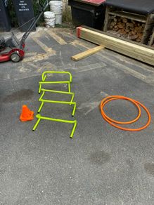 Kids hurdles and hula hoops