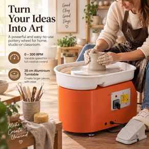 350W Electric Pottery Wheel with Foot Pedal & 16-Piece Tool Kit