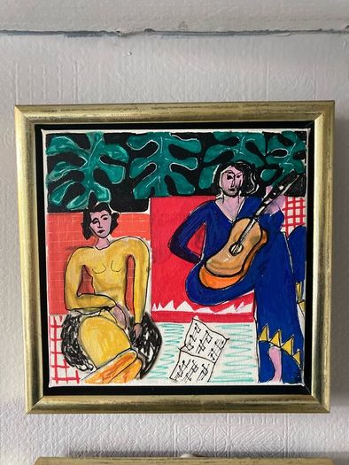 Original Matisse Inspired Artwork Framed  Original Art Contemporary Irish Art Floral Art
