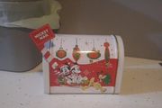 disney mickey and minnie mailbox style tin box