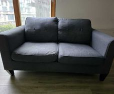 Dark Grey 2 Seater Modern Fabric Sofa