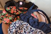 2 vintage print handbags