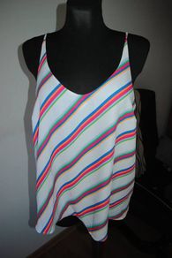 BNWT Label Be strappy striped white top size UK14 EU42 Postage included