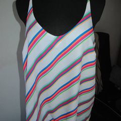 BNWT Label Be strappy striped white top size UK14 EU42 Postage included