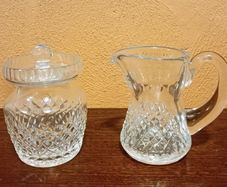 Pair of Vintage Waterford Crystal 'Alana'. Creamer and Jar.