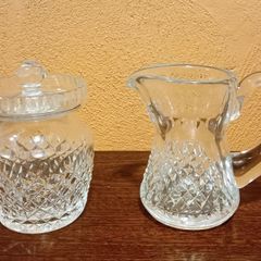 Pair of Vintage Waterford Crystal 'Alana'. Creamer and Jar.