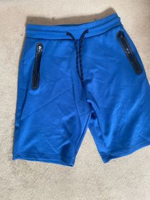 Dunnes Mens Blue Shorts with Front Zips - Size Small