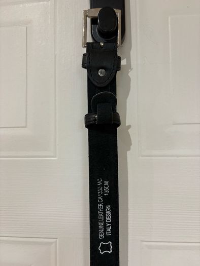 CK "CHARLES KEEPER" black genuine leather belt, Italy design 135cm
