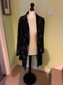 patterned cardigan coat