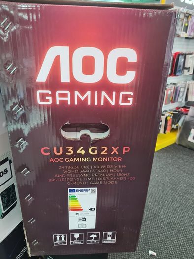AOC Gaming CU34G2XP  Ultrawide Curved Gaming Monitor  WQHD 3440x1440  180Hz  1ms  FreeSync Premium