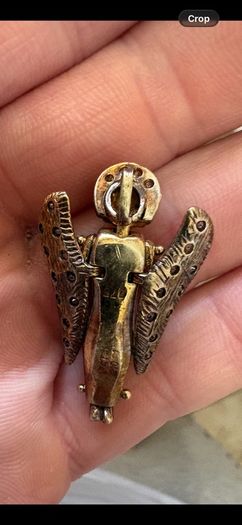 vintage 9ct Angel pendant with dimonds (9.65g)